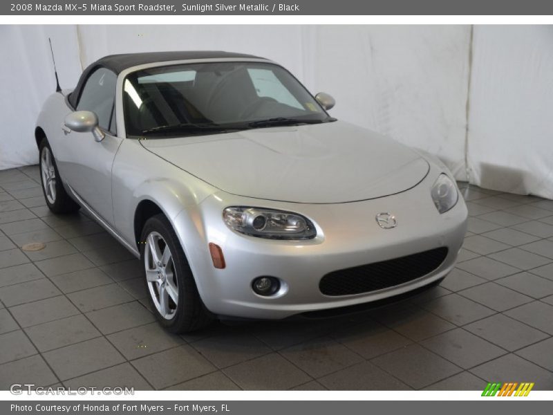 Sunlight Silver Metallic / Black 2008 Mazda MX-5 Miata Sport Roadster