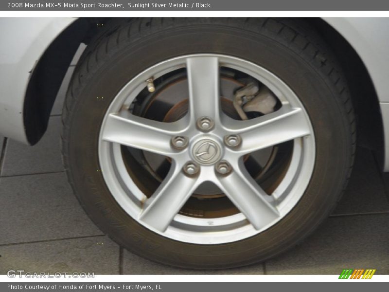 Sunlight Silver Metallic / Black 2008 Mazda MX-5 Miata Sport Roadster