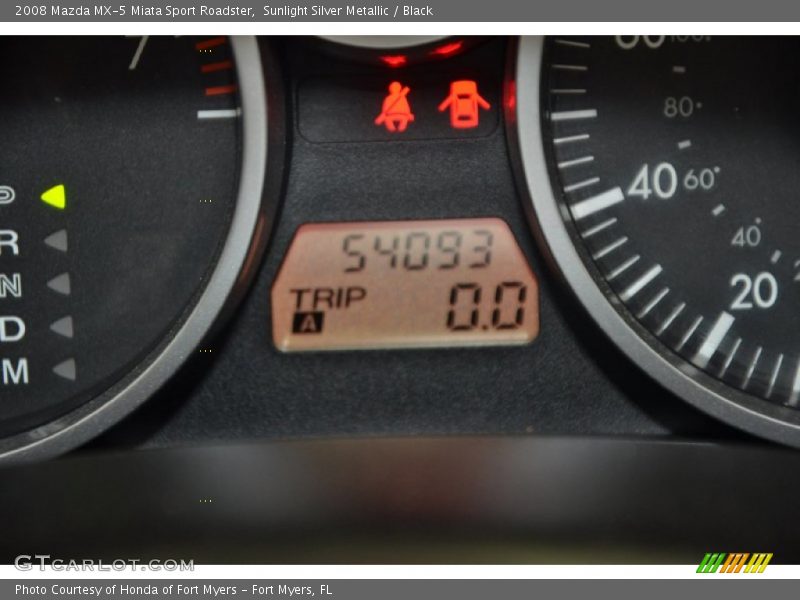 Sunlight Silver Metallic / Black 2008 Mazda MX-5 Miata Sport Roadster