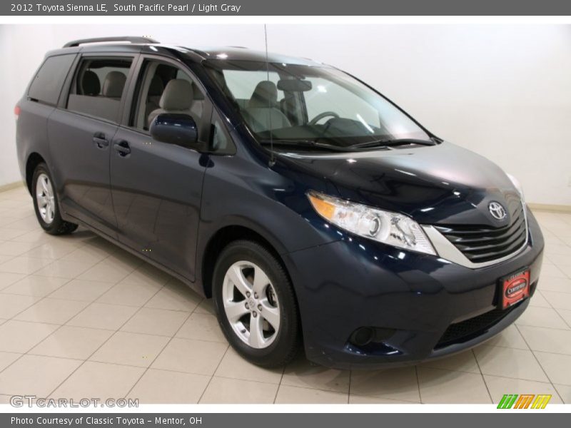 South Pacific Pearl / Light Gray 2012 Toyota Sienna LE