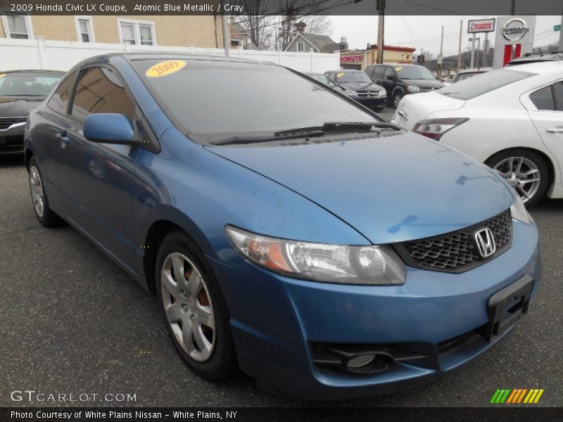 Atomic Blue Metallic / Gray 2009 Honda Civic LX Coupe