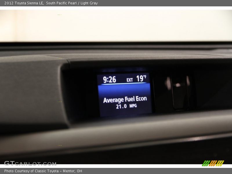 South Pacific Pearl / Light Gray 2012 Toyota Sienna LE