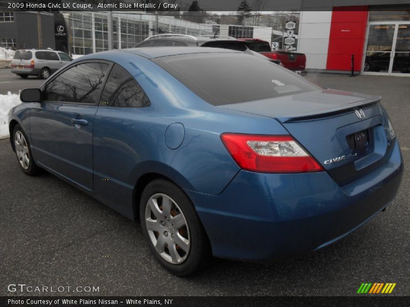 Atomic Blue Metallic / Gray 2009 Honda Civic LX Coupe