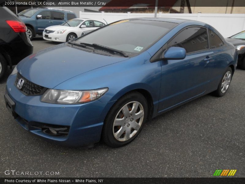 Atomic Blue Metallic / Gray 2009 Honda Civic LX Coupe