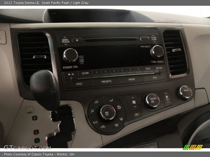South Pacific Pearl / Light Gray 2012 Toyota Sienna LE