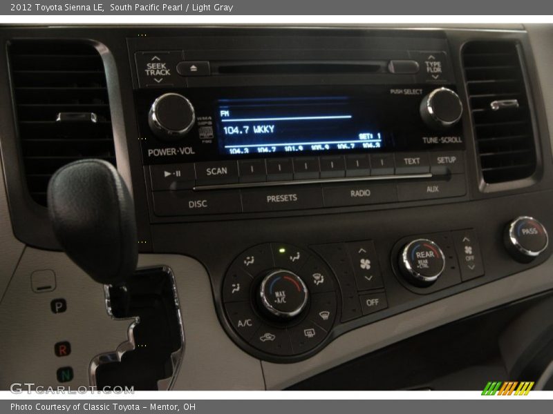 South Pacific Pearl / Light Gray 2012 Toyota Sienna LE