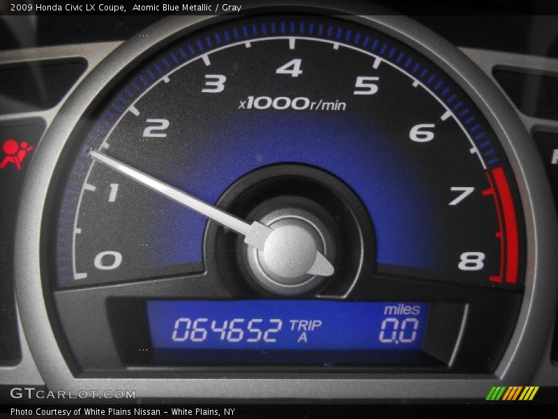 Atomic Blue Metallic / Gray 2009 Honda Civic LX Coupe