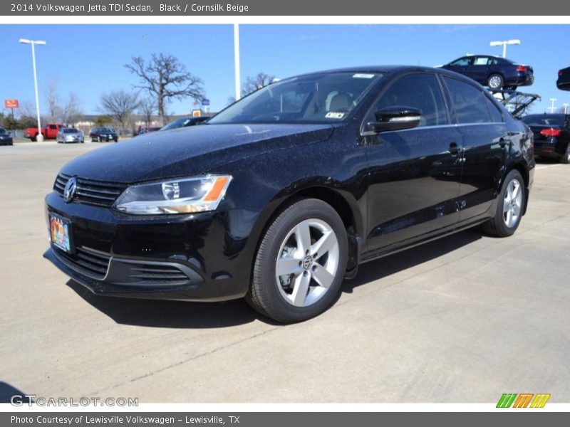 Black / Cornsilk Beige 2014 Volkswagen Jetta TDI Sedan