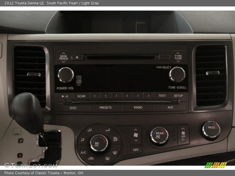 South Pacific Pearl / Light Gray 2012 Toyota Sienna LE