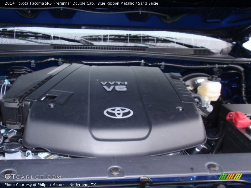 Blue Ribbon Metallic / Sand Beige 2014 Toyota Tacoma SR5 Prerunner Double Cab