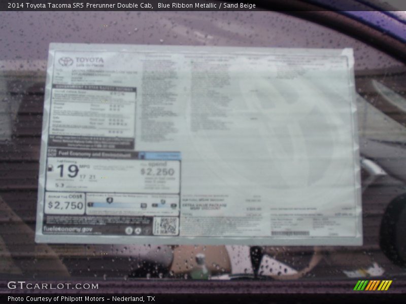 Blue Ribbon Metallic / Sand Beige 2014 Toyota Tacoma SR5 Prerunner Double Cab