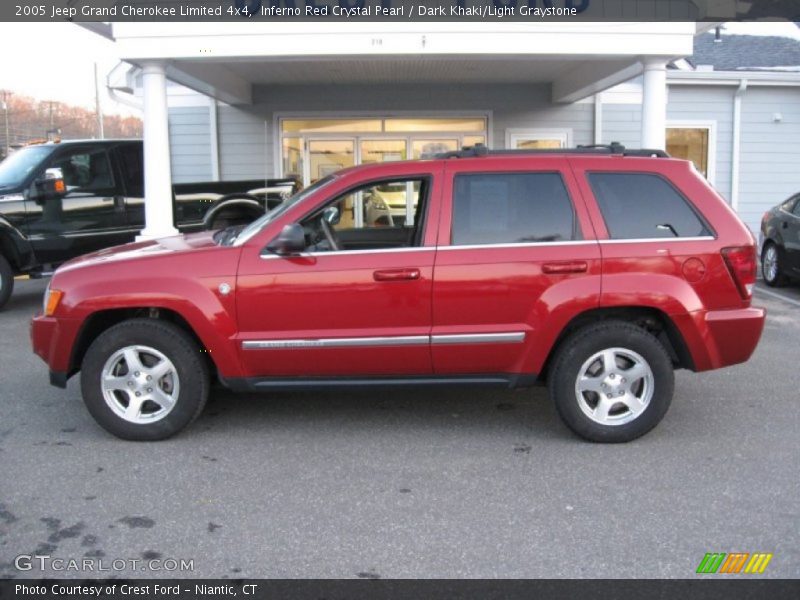 Inferno Red Crystal Pearl / Dark Khaki/Light Graystone 2005 Jeep Grand Cherokee Limited 4x4