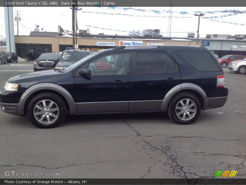 Dark Ink Blue Metallic / Camel 2008 Ford Taurus X SEL AWD