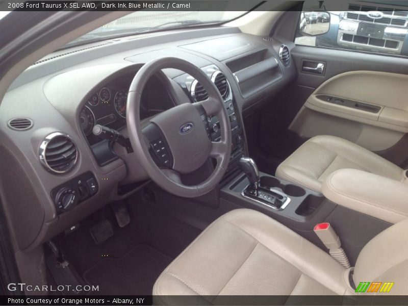 Dark Ink Blue Metallic / Camel 2008 Ford Taurus X SEL AWD
