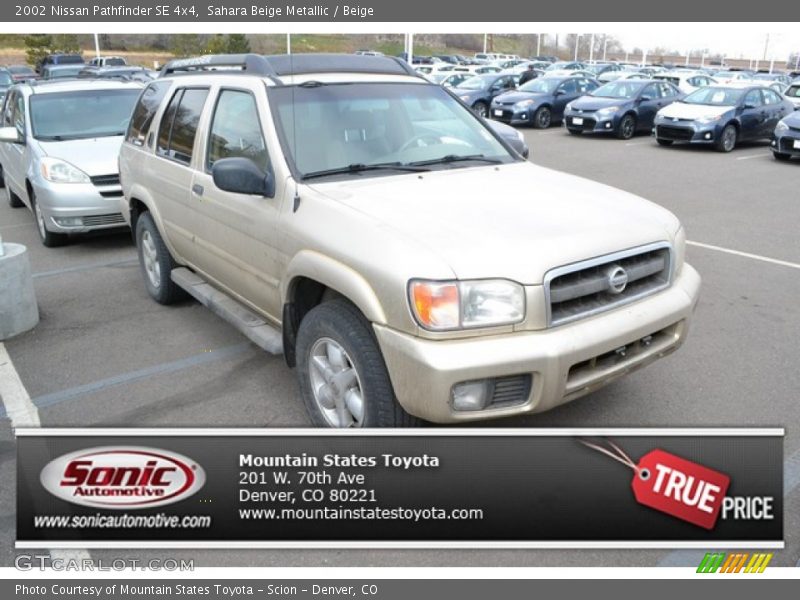 Sahara Beige Metallic / Beige 2002 Nissan Pathfinder SE 4x4