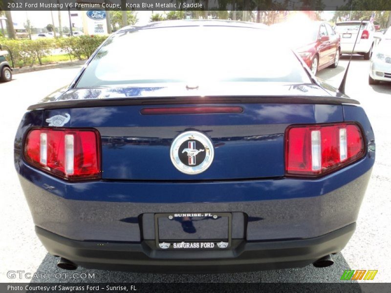 Kona Blue Metallic / Saddle 2012 Ford Mustang V6 Premium Coupe