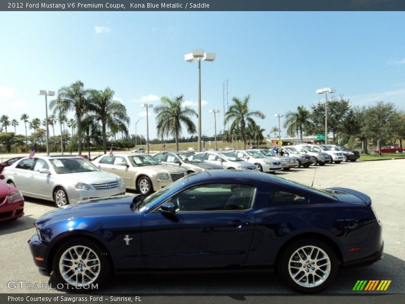 Kona Blue Metallic / Saddle 2012 Ford Mustang V6 Premium Coupe