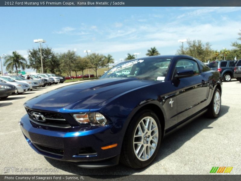 Kona Blue Metallic / Saddle 2012 Ford Mustang V6 Premium Coupe