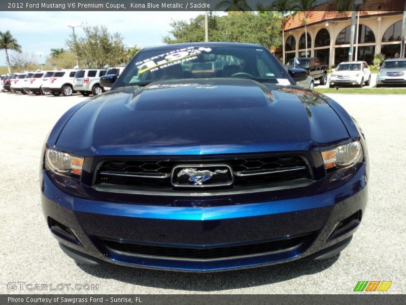 Kona Blue Metallic / Saddle 2012 Ford Mustang V6 Premium Coupe