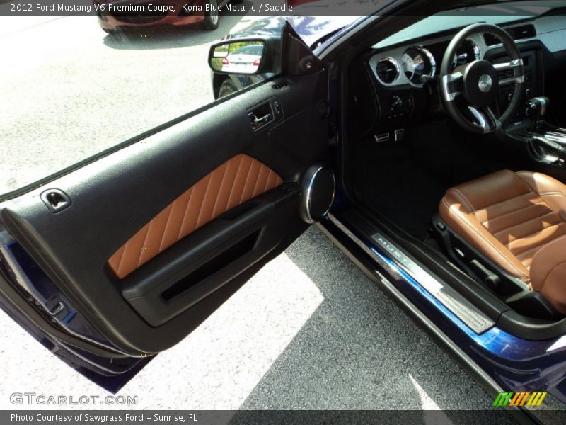Kona Blue Metallic / Saddle 2012 Ford Mustang V6 Premium Coupe