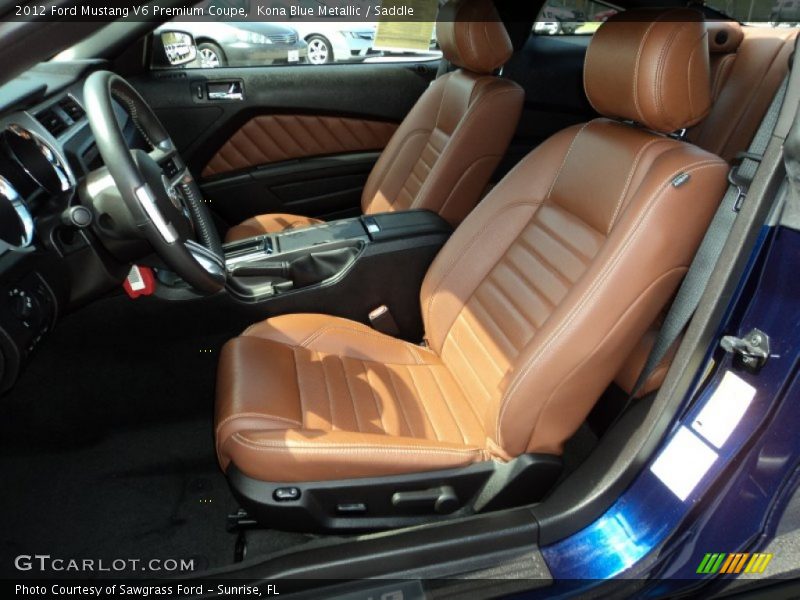 Kona Blue Metallic / Saddle 2012 Ford Mustang V6 Premium Coupe
