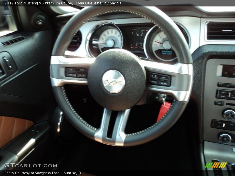 Kona Blue Metallic / Saddle 2012 Ford Mustang V6 Premium Coupe
