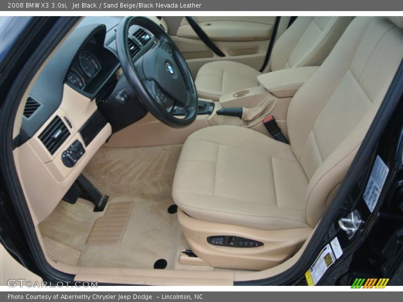 Jet Black / Sand Beige/Black Nevada Leather 2008 BMW X3 3.0si