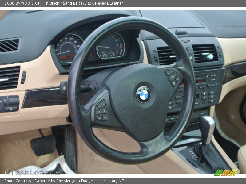 Jet Black / Sand Beige/Black Nevada Leather 2008 BMW X3 3.0si