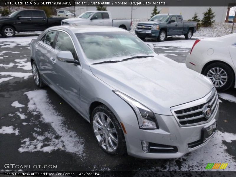 Radiant Silver Metallic / Morello Red/Jet Black Accents 2013 Cadillac ATS 3.6L Premium AWD