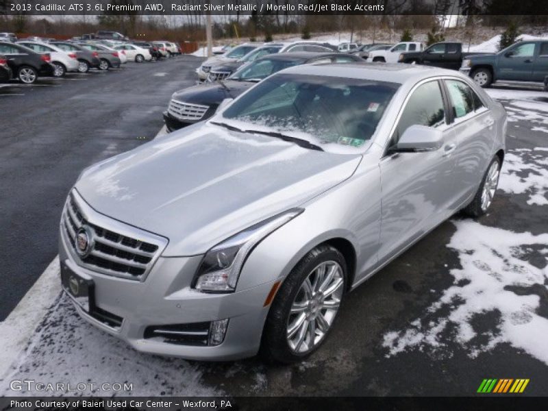Radiant Silver Metallic / Morello Red/Jet Black Accents 2013 Cadillac ATS 3.6L Premium AWD