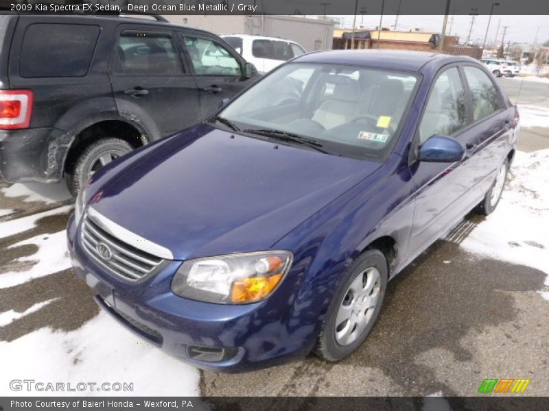 Deep Ocean Blue Metallic / Gray 2009 Kia Spectra EX Sedan