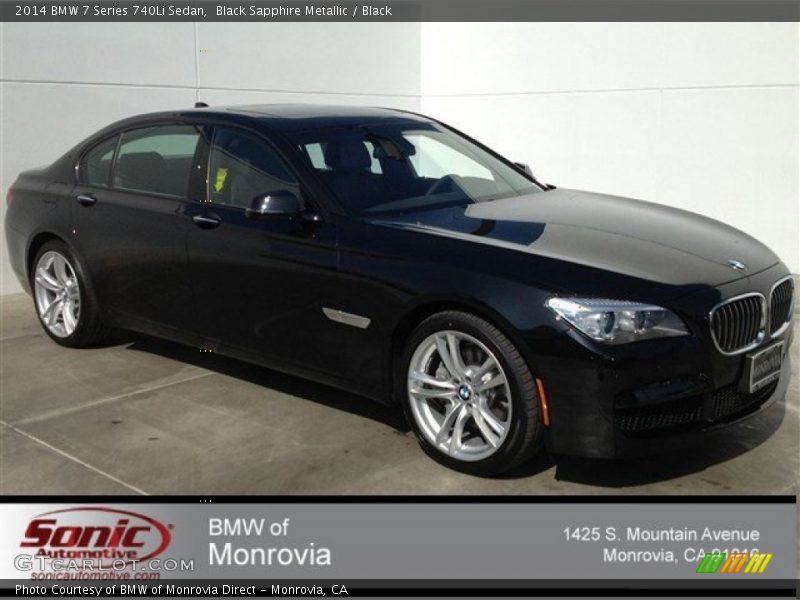 Black Sapphire Metallic / Black 2014 BMW 7 Series 740Li Sedan