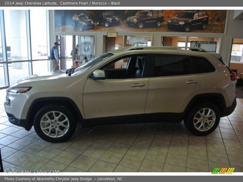 Cashmere Pearl / Morocco - Black 2014 Jeep Cherokee Latitude