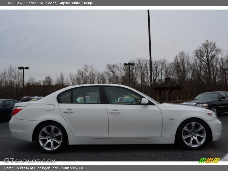 Alpine White / Beige 2007 BMW 5 Series 550i Sedan