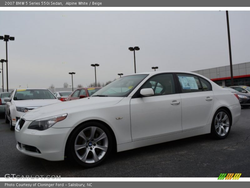 Alpine White / Beige 2007 BMW 5 Series 550i Sedan