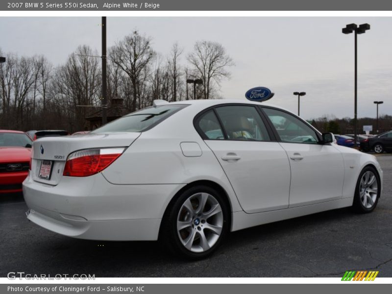 Alpine White / Beige 2007 BMW 5 Series 550i Sedan