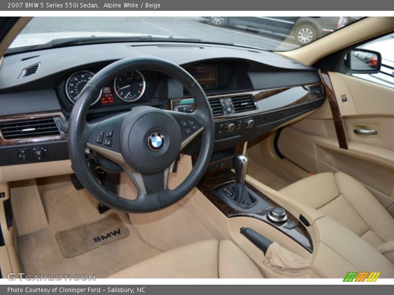 Alpine White / Beige 2007 BMW 5 Series 550i Sedan