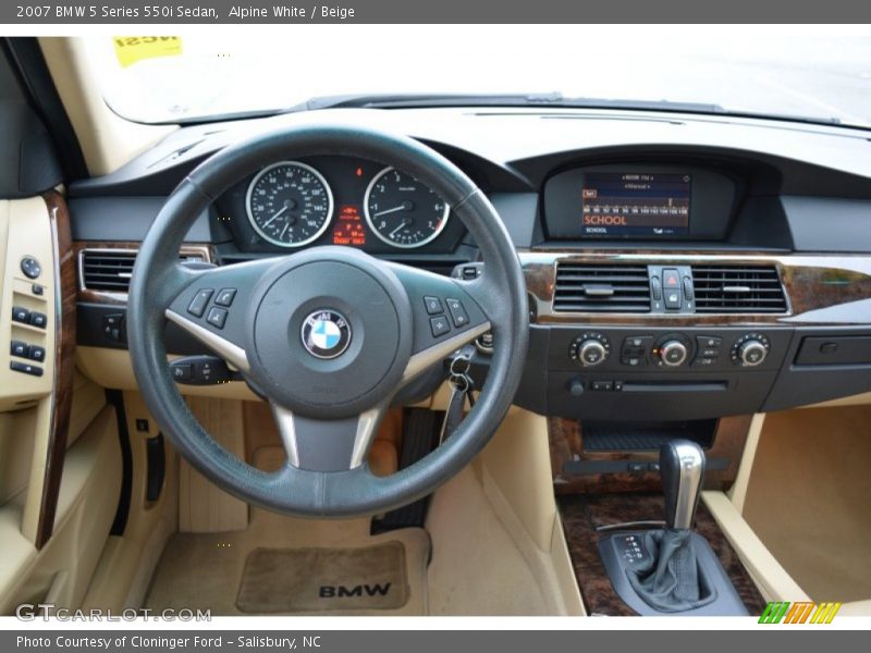 Alpine White / Beige 2007 BMW 5 Series 550i Sedan
