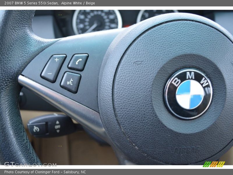 Alpine White / Beige 2007 BMW 5 Series 550i Sedan