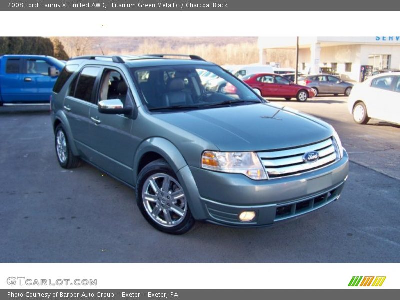 Titanium Green Metallic / Charcoal Black 2008 Ford Taurus X Limited AWD