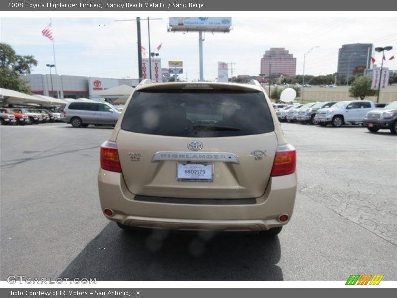 Sandy Beach Metallic / Sand Beige 2008 Toyota Highlander Limited