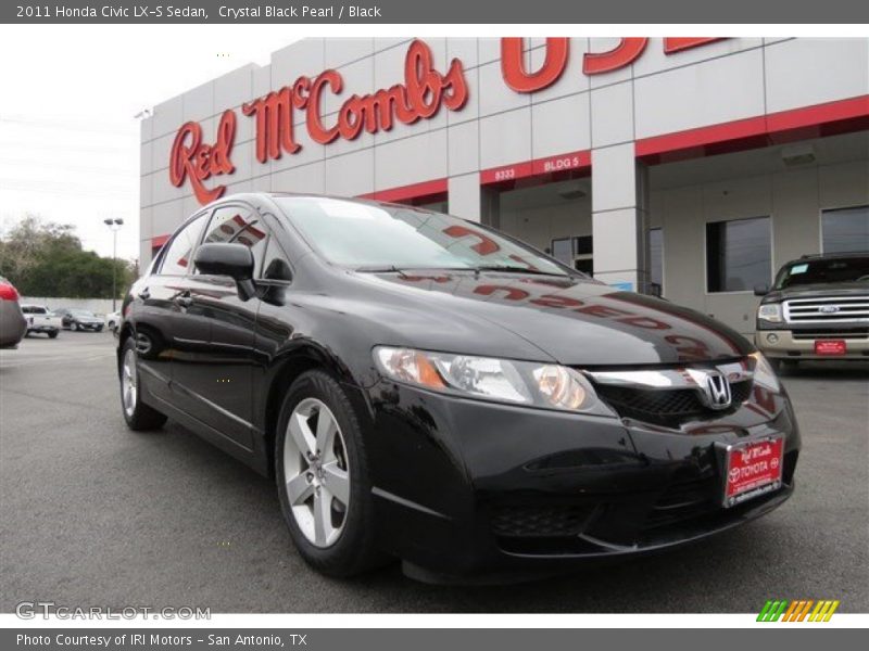 Crystal Black Pearl / Black 2011 Honda Civic LX-S Sedan