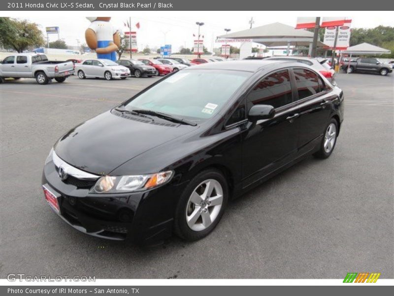 Crystal Black Pearl / Black 2011 Honda Civic LX-S Sedan
