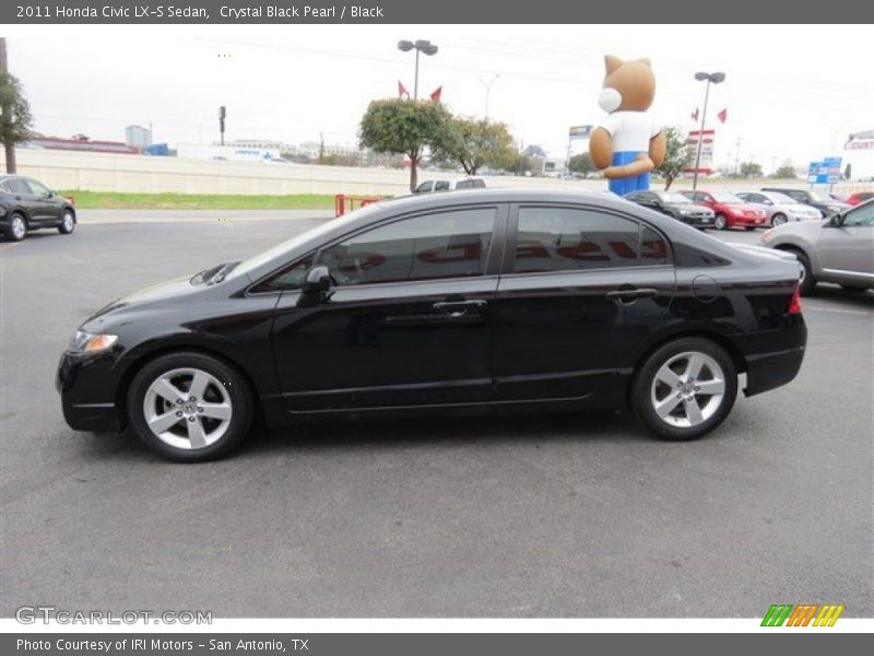 Crystal Black Pearl / Black 2011 Honda Civic LX-S Sedan