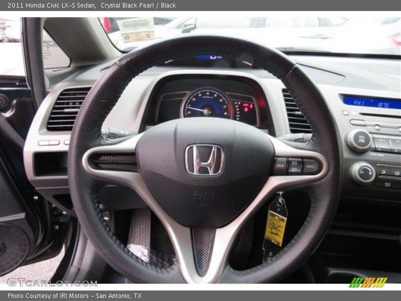 Crystal Black Pearl / Black 2011 Honda Civic LX-S Sedan