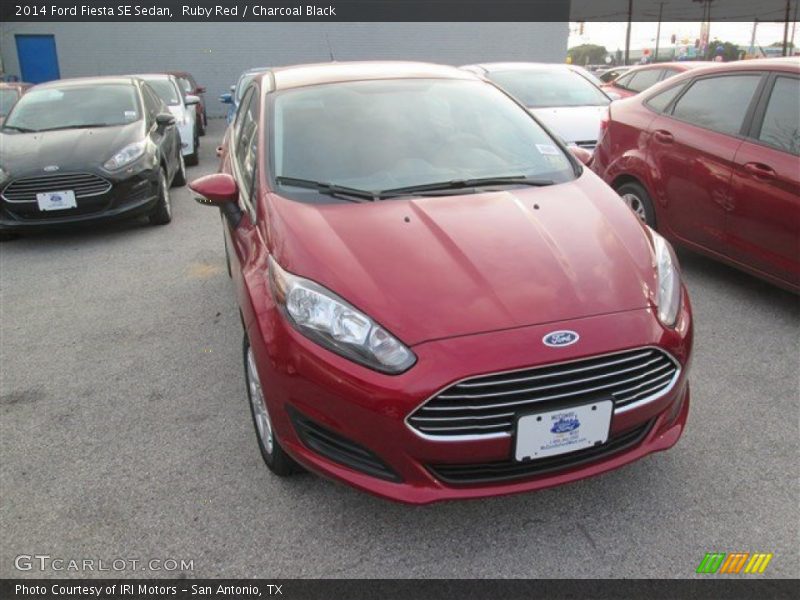 Ruby Red / Charcoal Black 2014 Ford Fiesta SE Sedan