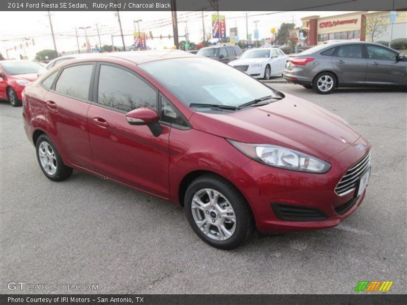 Ruby Red / Charcoal Black 2014 Ford Fiesta SE Sedan