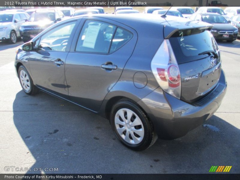 Magnetic Gray Metallic / Light Blue Gray/Black 2012 Toyota Prius c Hybrid Three