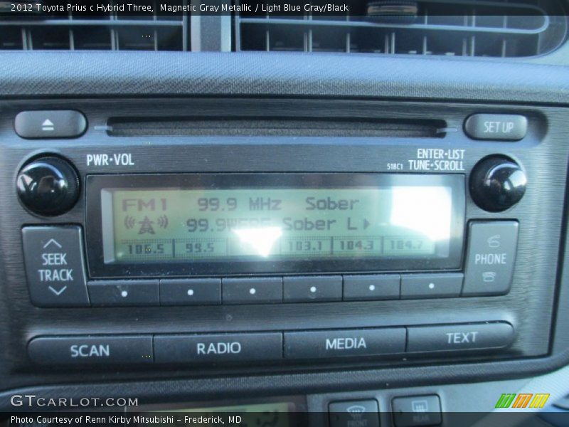 Magnetic Gray Metallic / Light Blue Gray/Black 2012 Toyota Prius c Hybrid Three