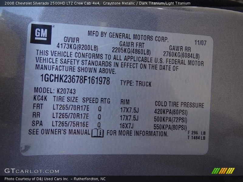 Graystone Metallic / Dark Titanium/Light Titanium 2008 Chevrolet Silverado 2500HD LTZ Crew Cab 4x4